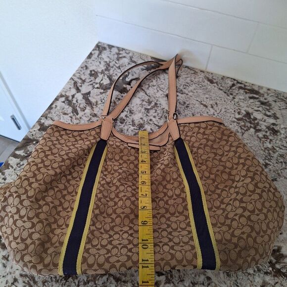 Coach Devin 26131 Brown Canvas/Leather Shoulder/Tote Bag - Picture 10 of 11